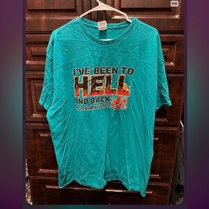 Unisex Been to hell & back Teal Graphic Shirt 2XL